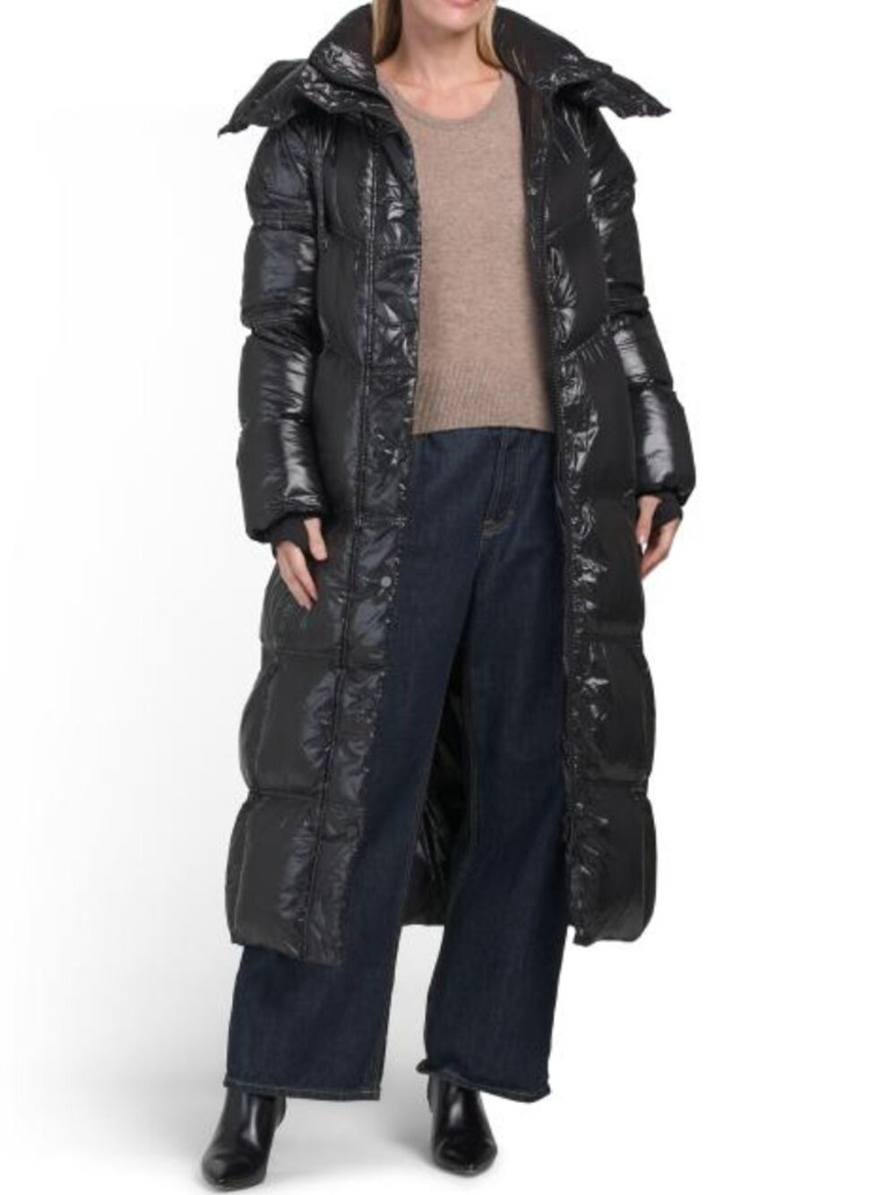ALPENHAUS Black Meribel Quilted Maxi Heavyweight Puffer Jacket